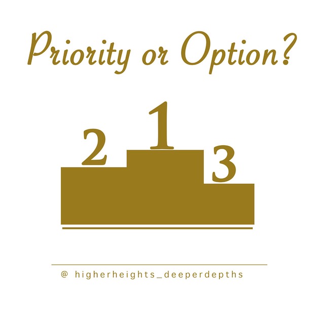 Is God a priority or an option in your life?